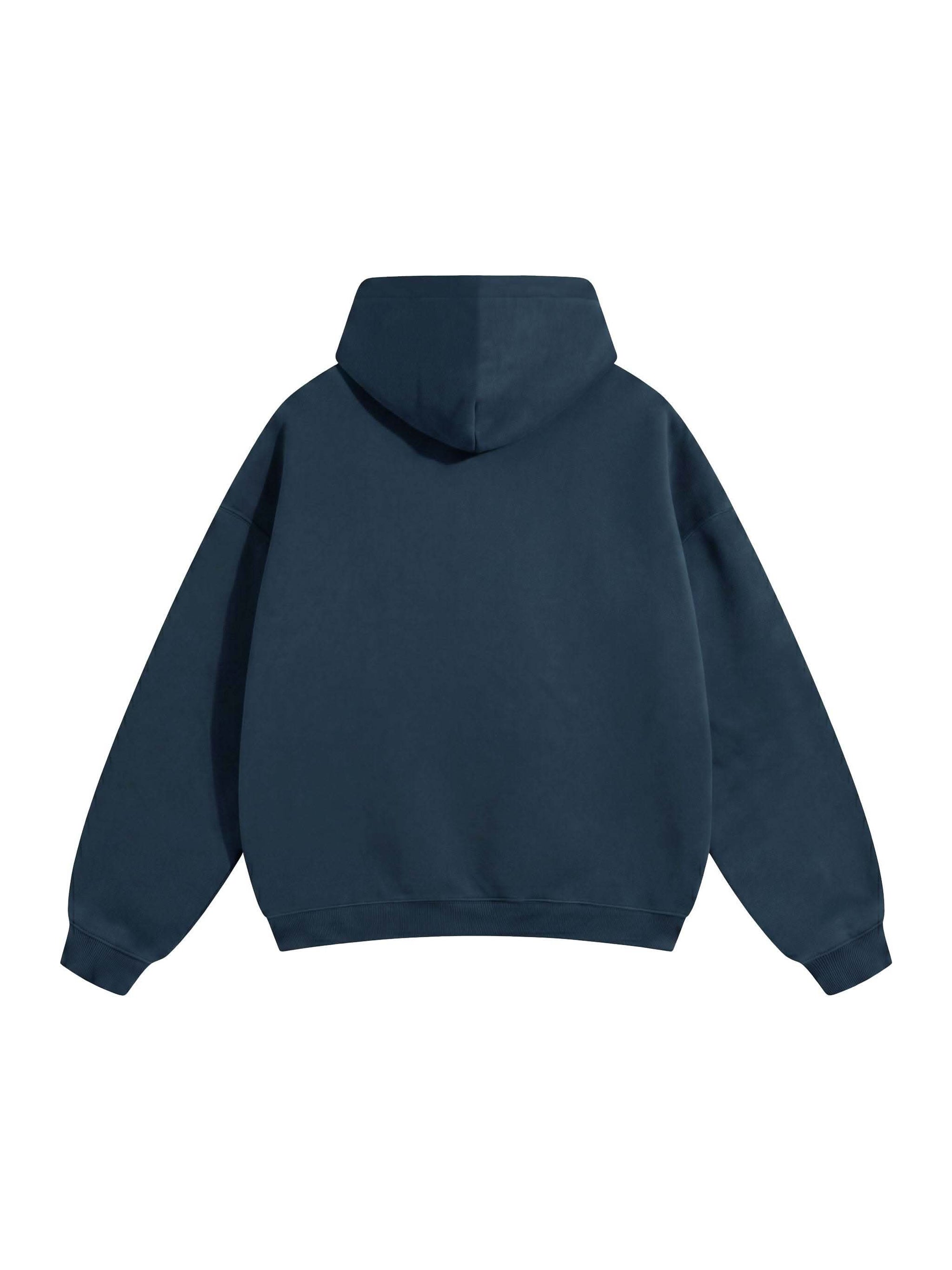 Unisex oversized fleeced hoodie heavyweight pullover sweatshirt for streetwear layering
