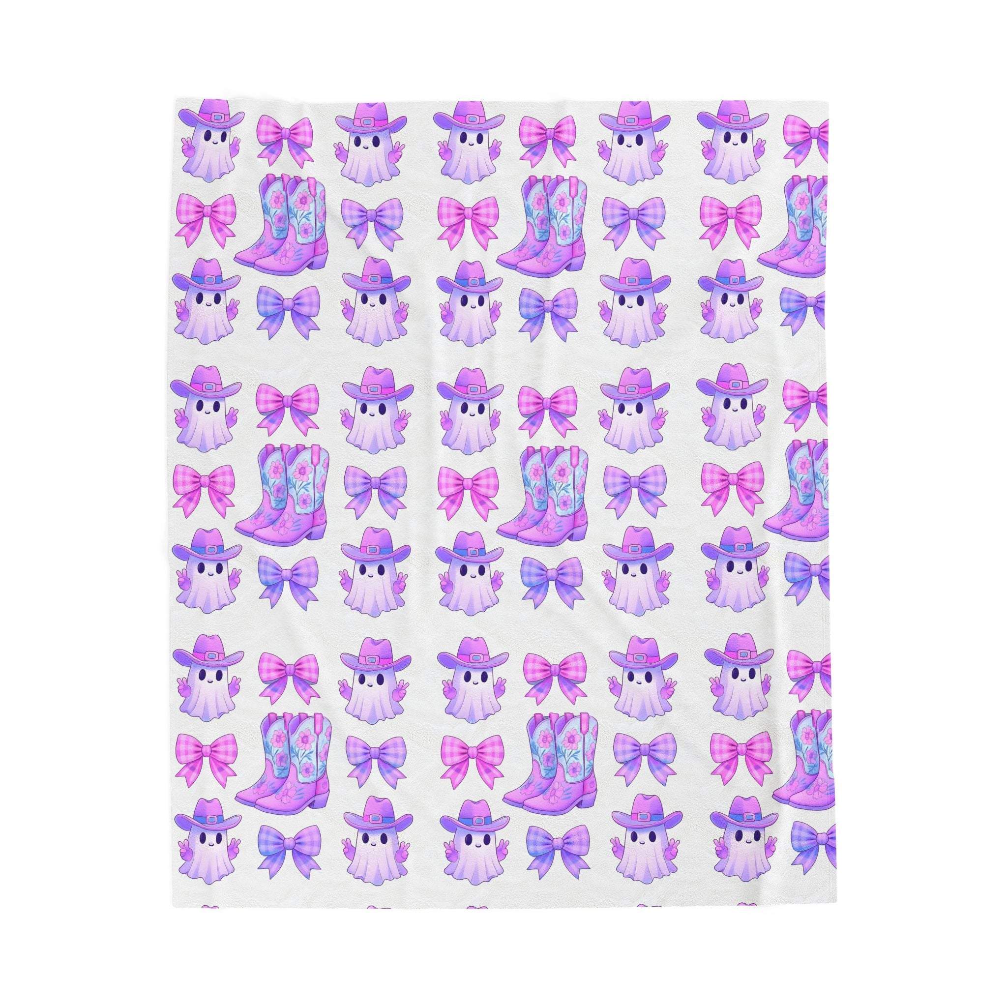 Pink and Purple Ghost Soft Plush Throw Blanket - TeninoVentures