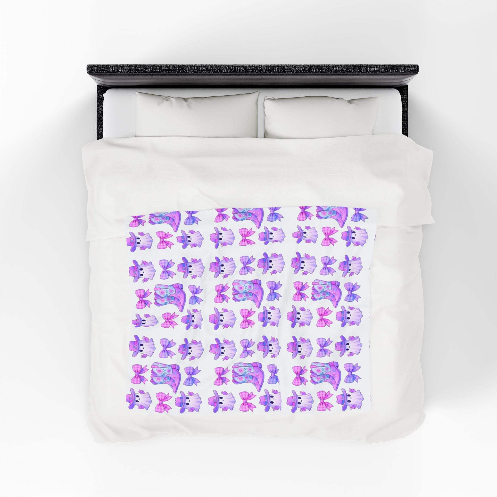 Pink and Purple Ghost Soft Plush Throw Blanket - TeninoVentures