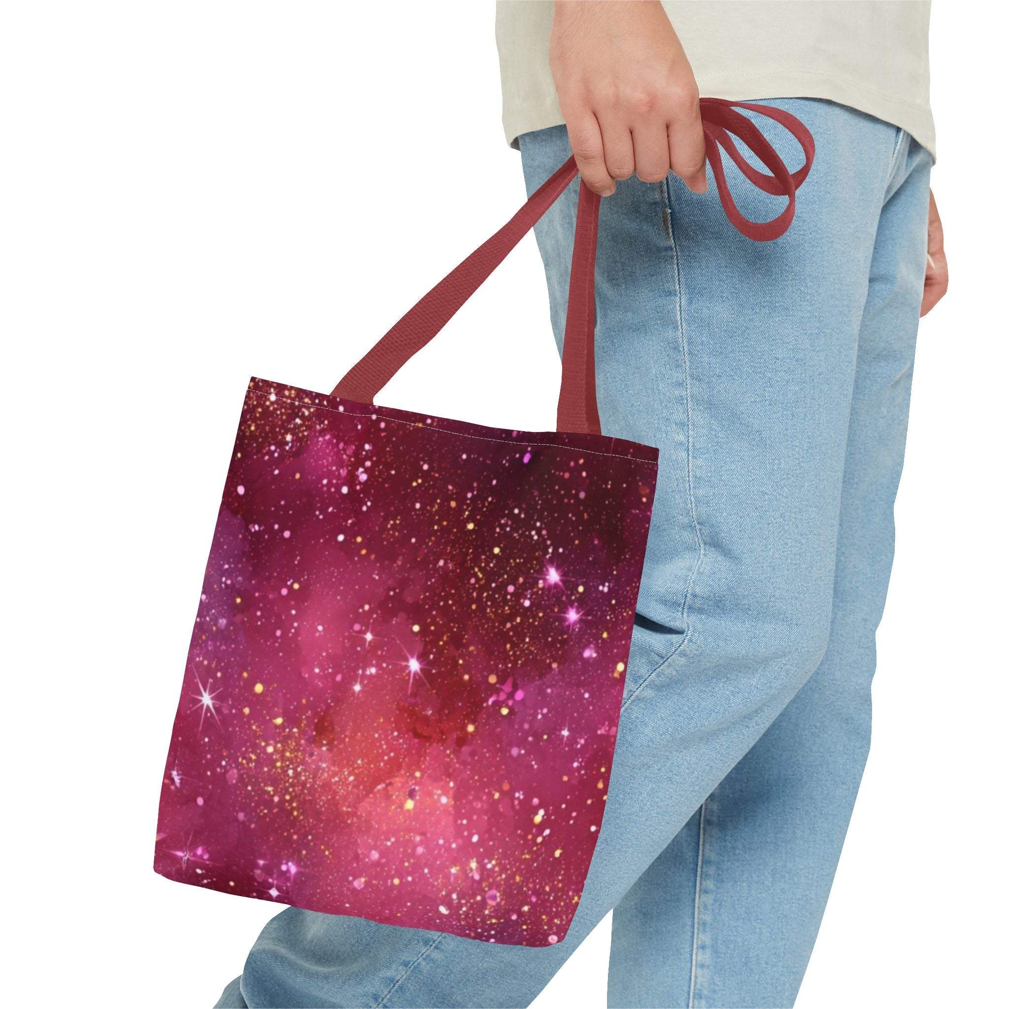 Bratcore Glittery Pink Polyester Tote Bag - Durable Statement - TeninoVentures