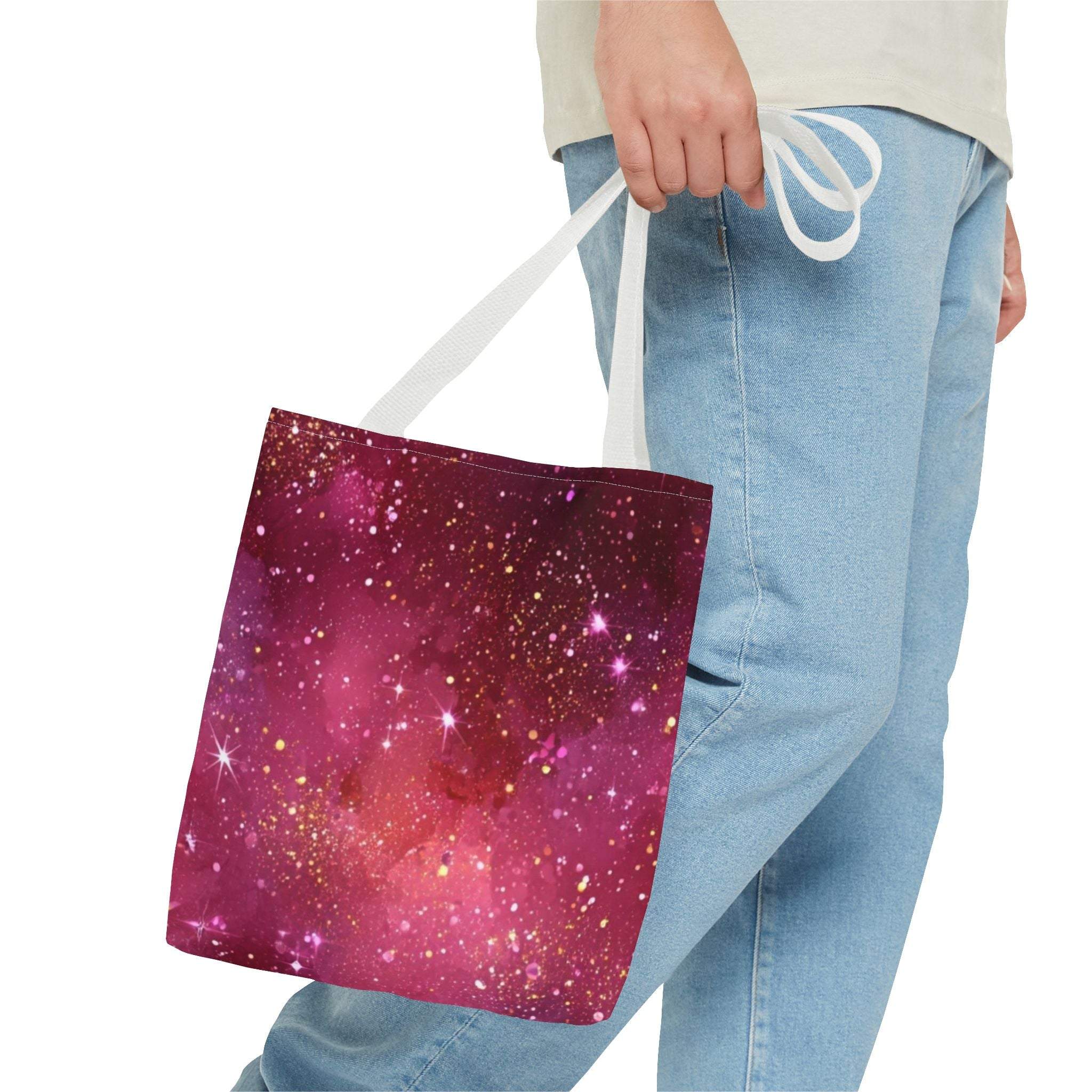 Bratcore Glittery Pink Polyester Tote Bag - Durable Statement - TeninoVentures