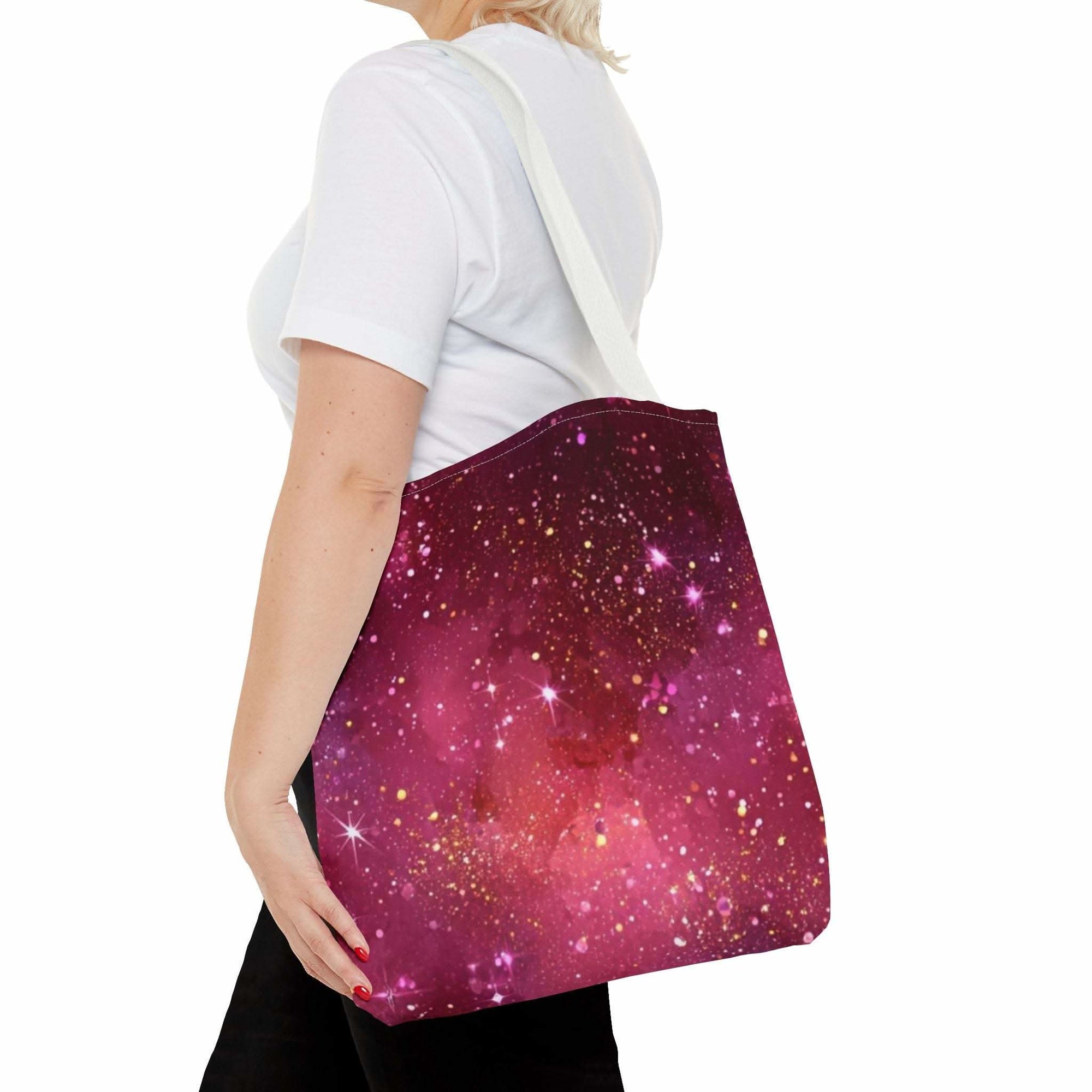 Bratcore Glittery Pink Polyester Tote Bag - Durable Statement - TeninoVentures