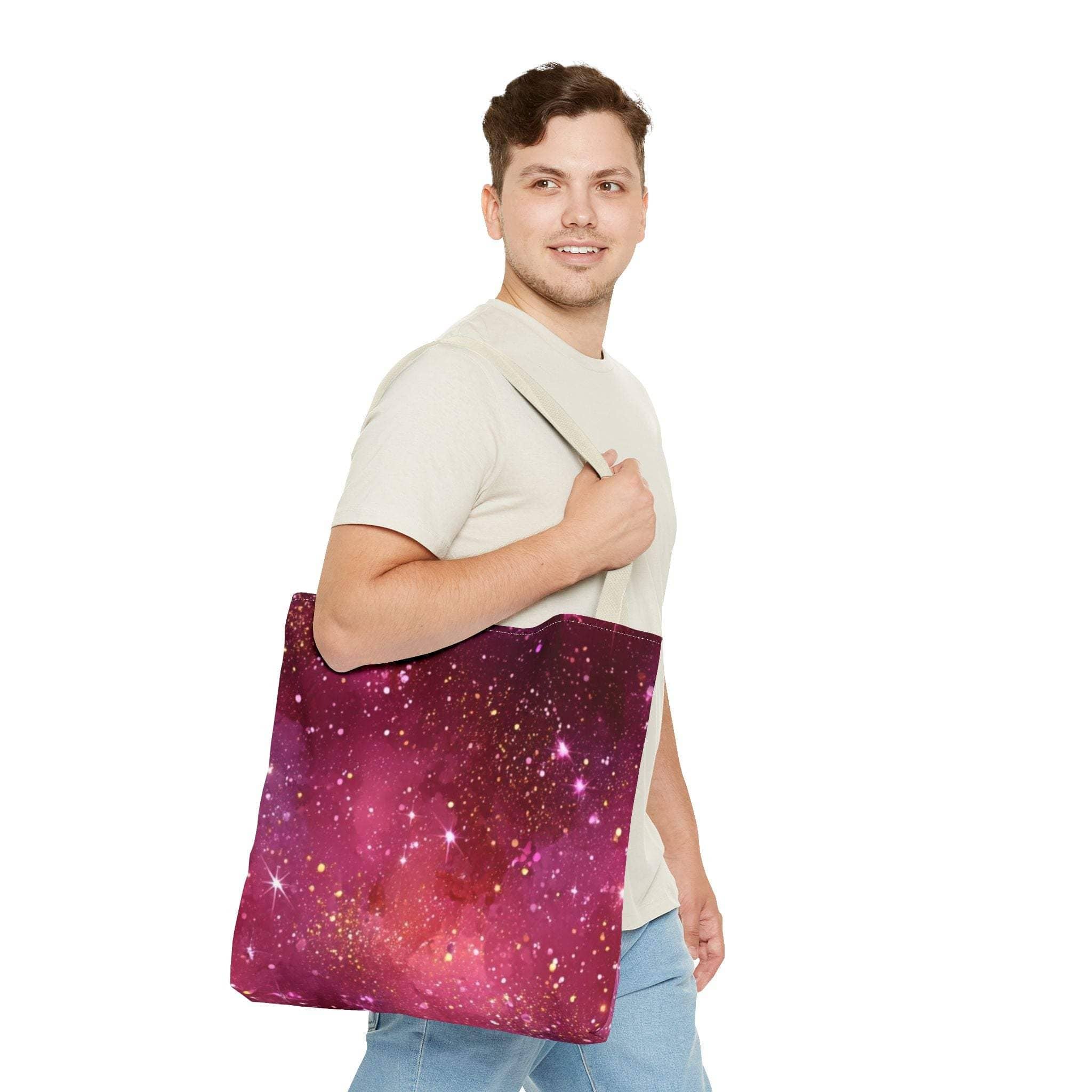 Bratcore Glittery Pink Polyester Tote Bag - Durable Statement - TeninoVentures