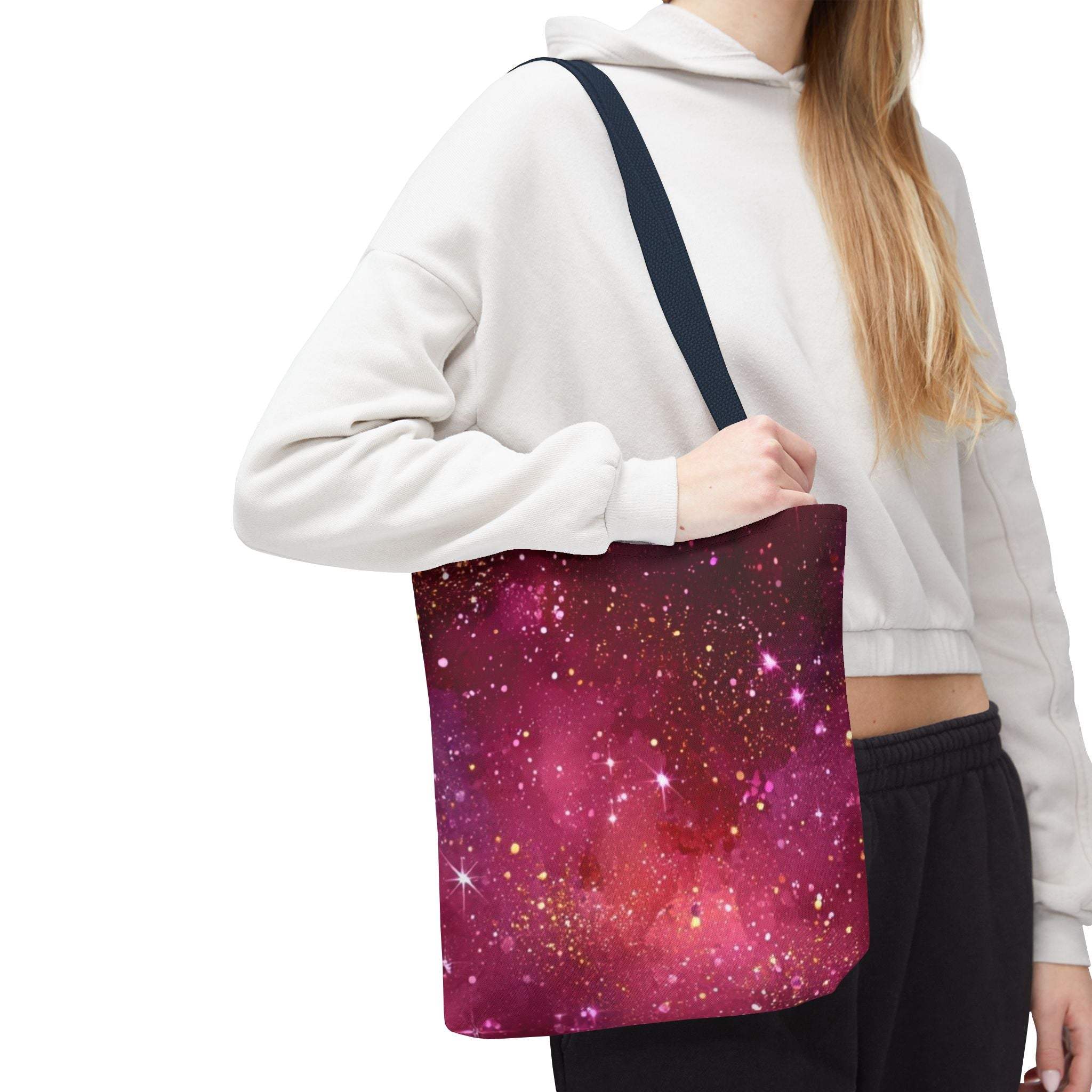 Bratcore Glittery Pink Polyester Tote Bag - Durable Statement - TeninoVentures