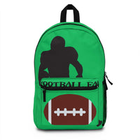 Kids backpack with football player design and 4 compartments for sports and school use