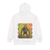 Vintage Halloween hoodie featuring giant zombie movie ticket design