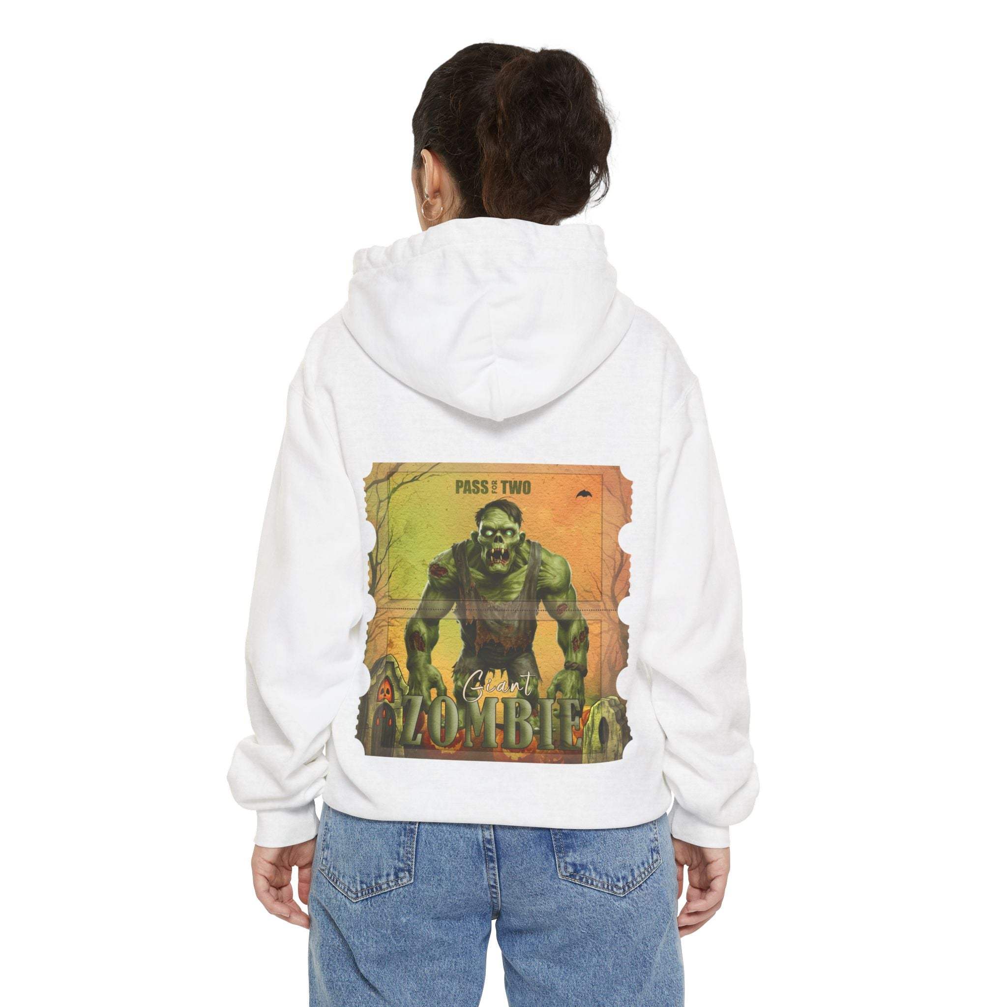 Vintage Halloween Giant Zombie Movie Ticket Hoodie - TeninoVentures
