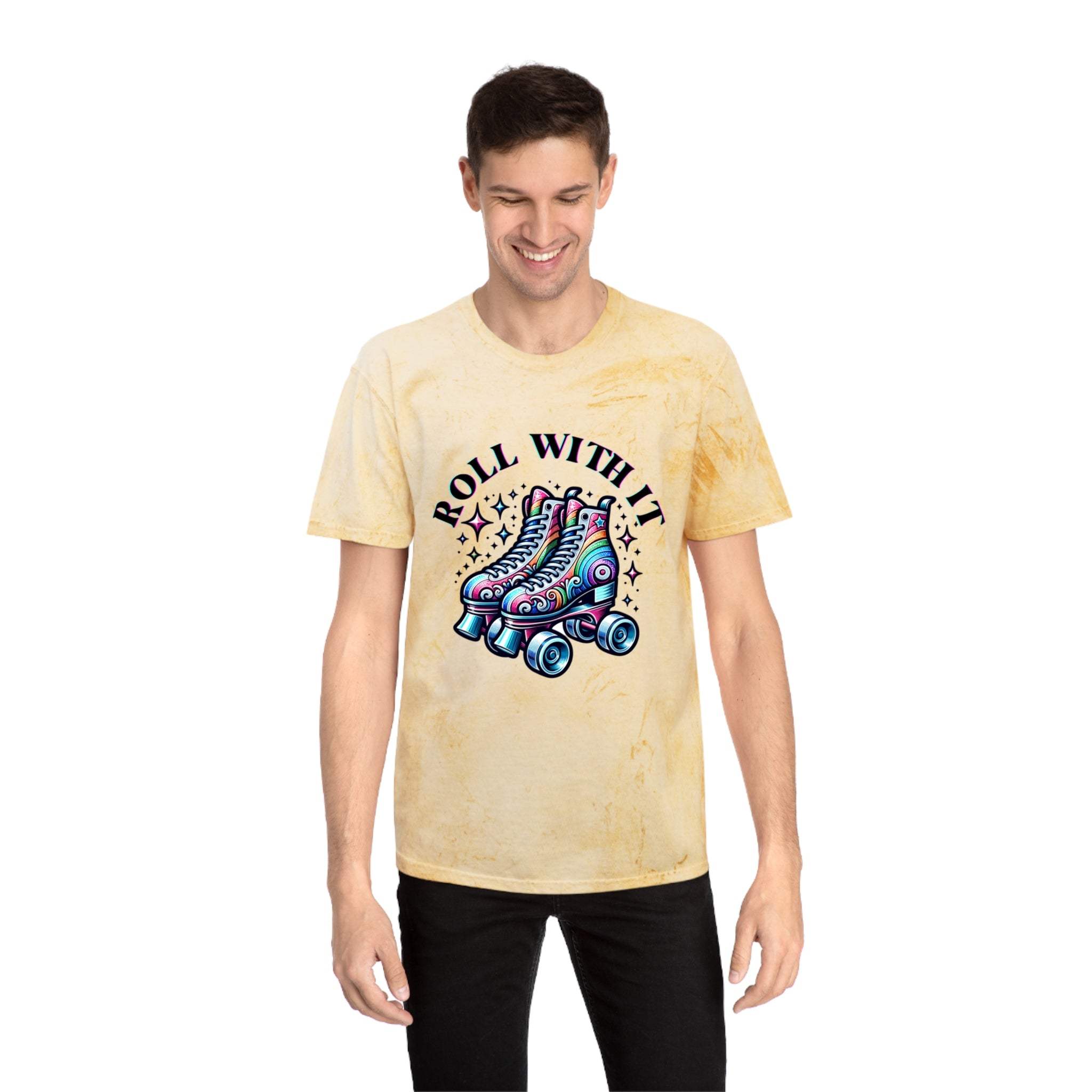 Color Blast T-Shirt - Roll With It Skating Design - TeninoVentures