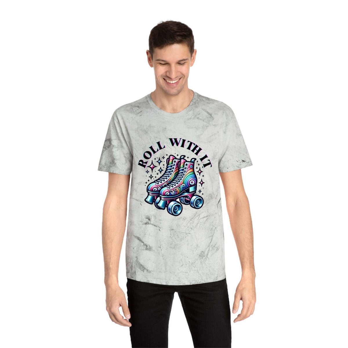 Color Blast T-Shirt - Roll With It Skating Design - TeninoVentures