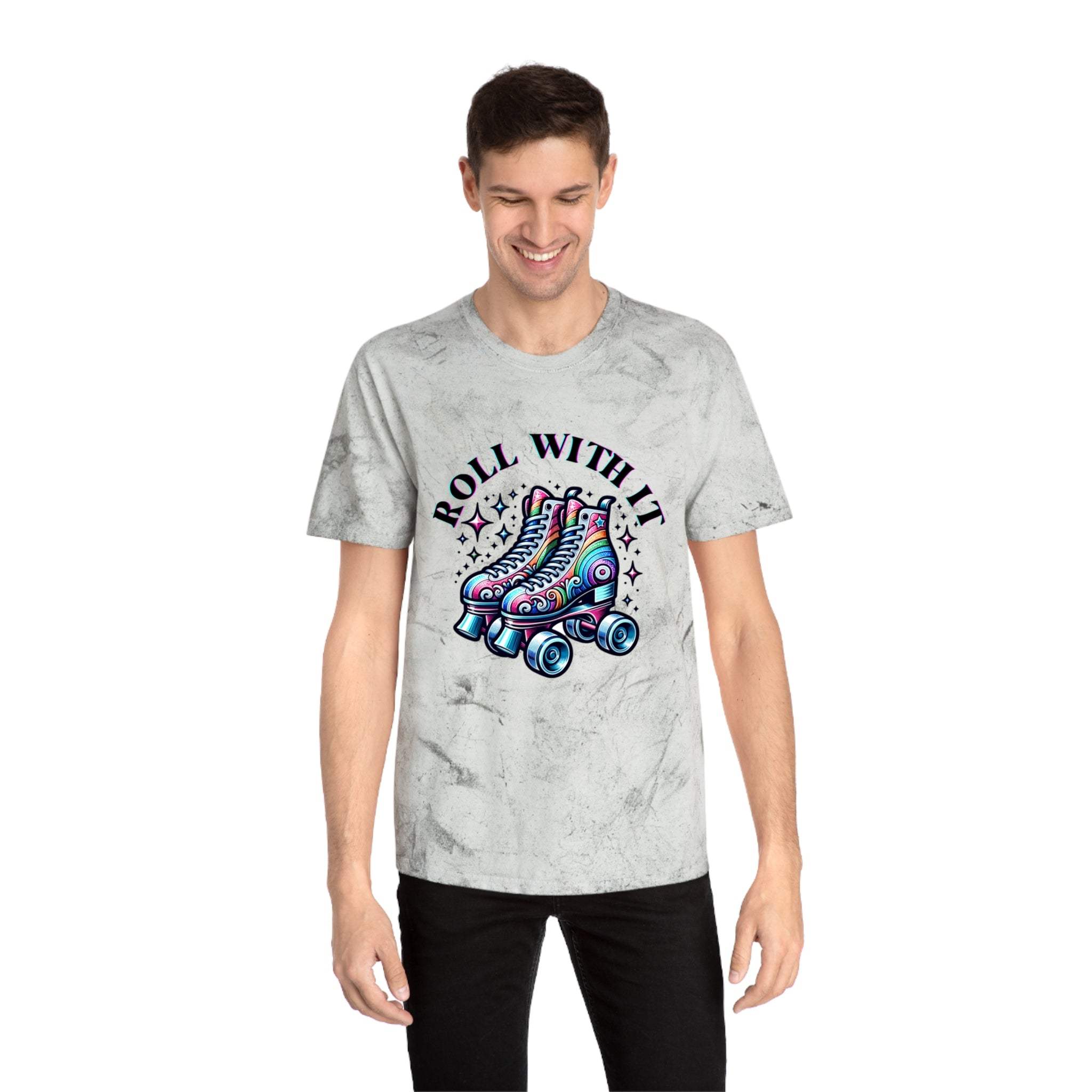 Color Blast T-Shirt - Roll With It Skating Design - TeninoVentures