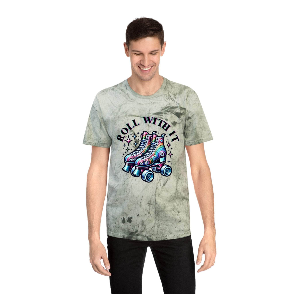 Color Blast T-Shirt - Roll With It Skating Design - TeninoVentures