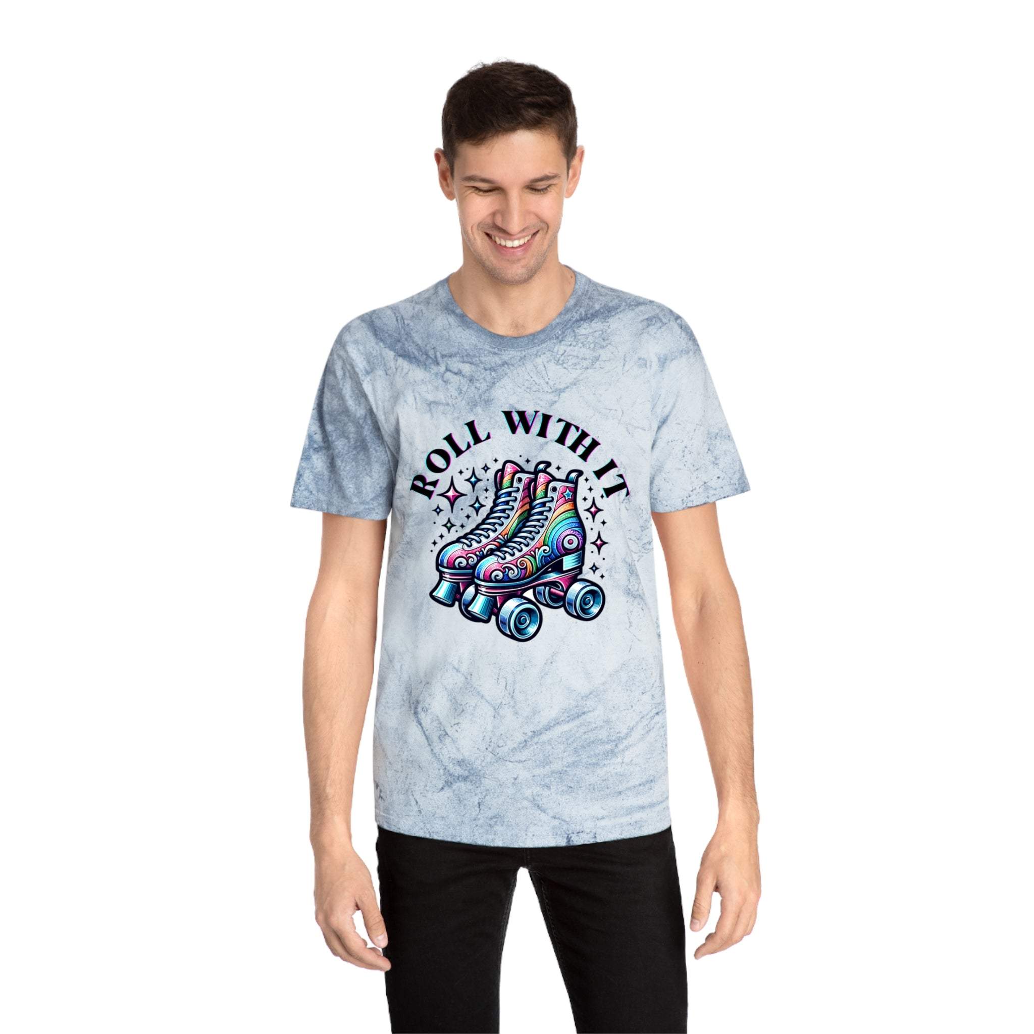 Color Blast T-Shirt - Roll With It Skating Design - TeninoVentures