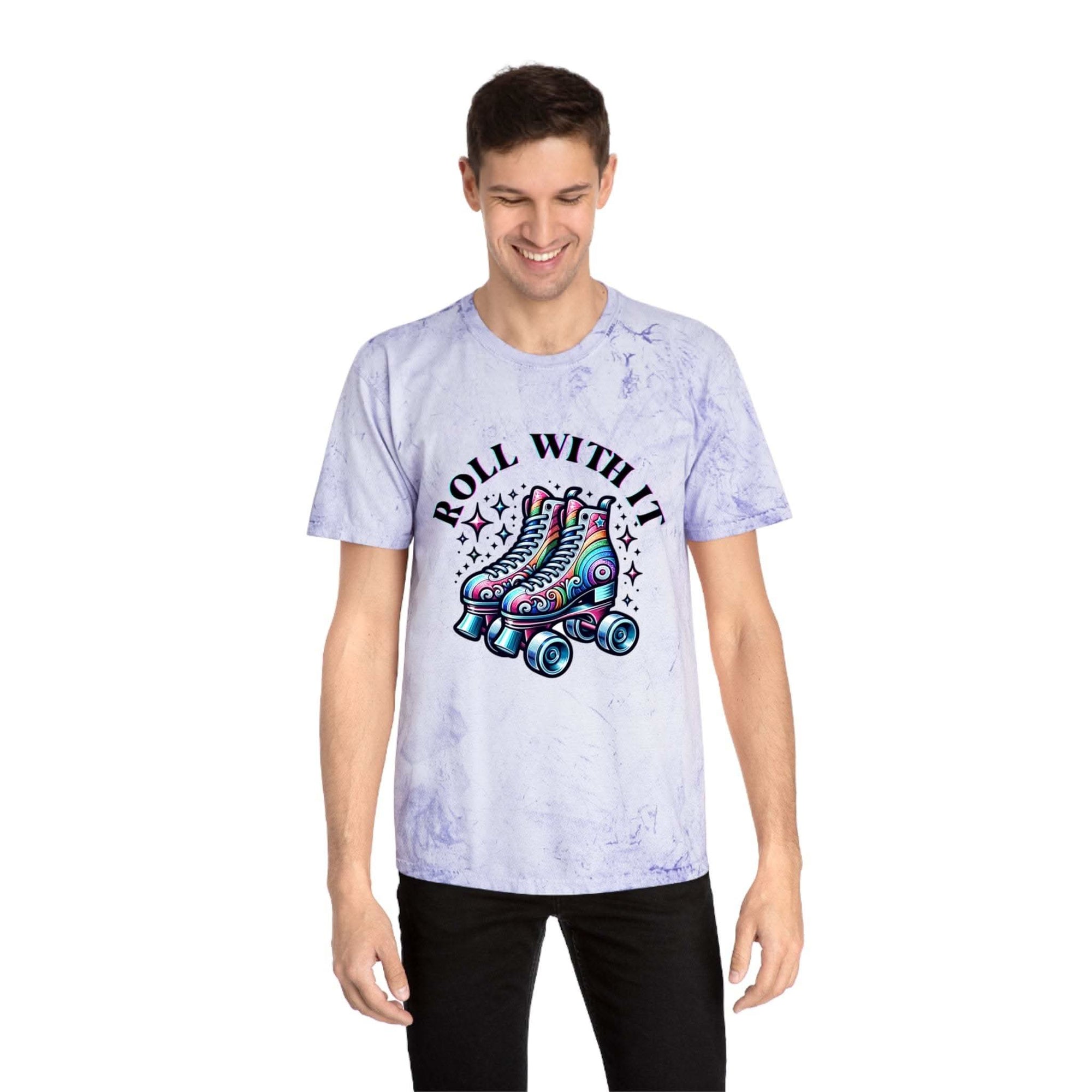 Color Blast T-Shirt - Roll With It Skating Design - TeninoVentures