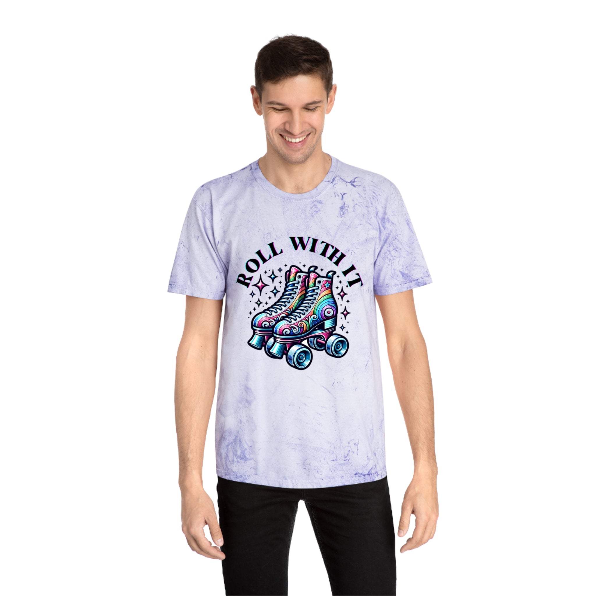Color Blast T-Shirt - Roll With It Skating Design - TeninoVentures