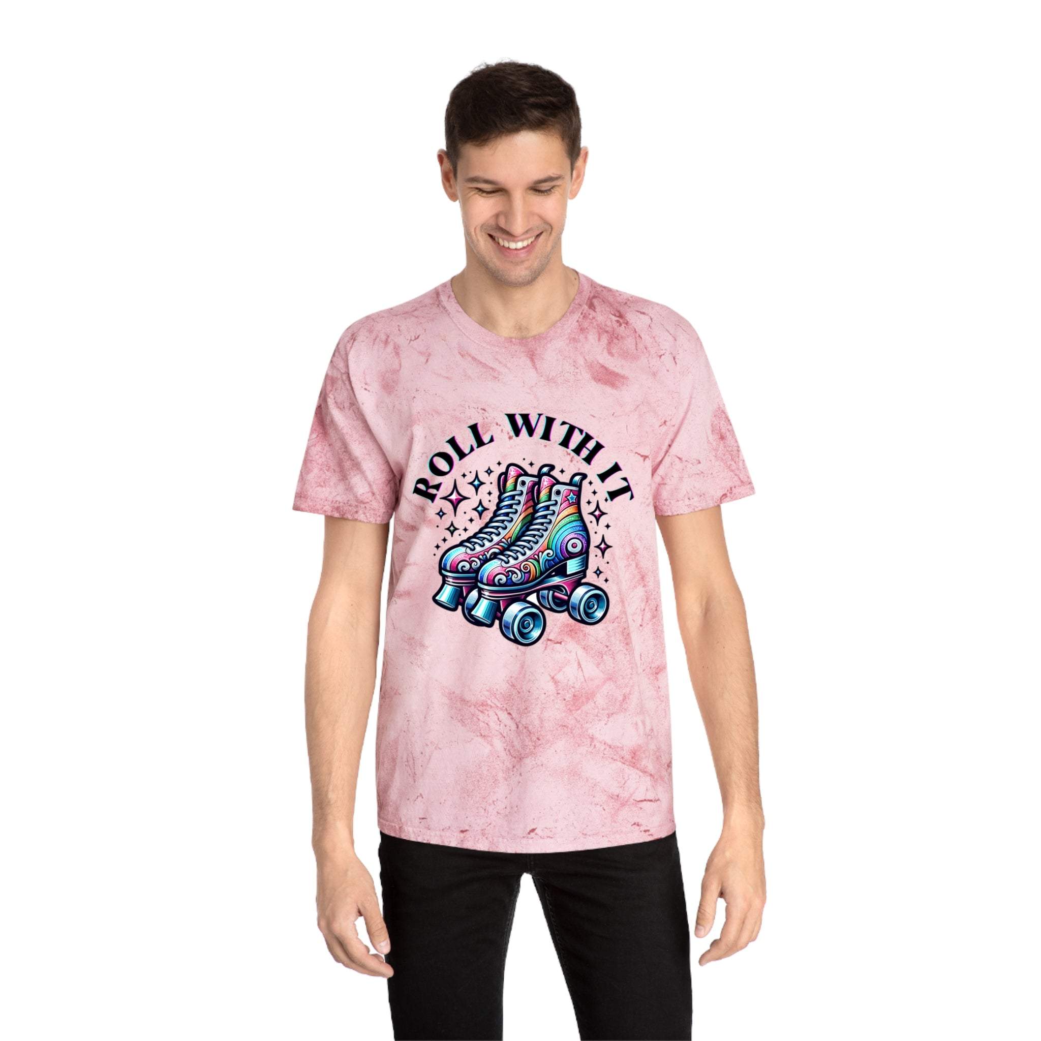 Color Blast T-Shirt - Roll With It Skating Design - TeninoVentures