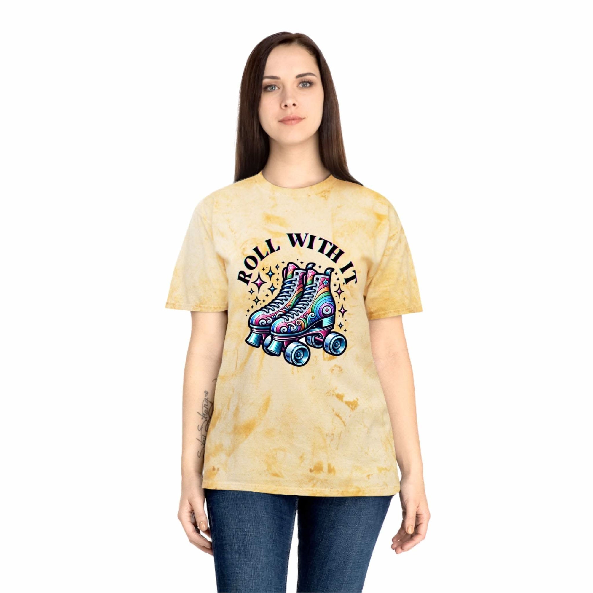 Color Blast T-Shirt - Roll With It Skating Design - TeninoVentures