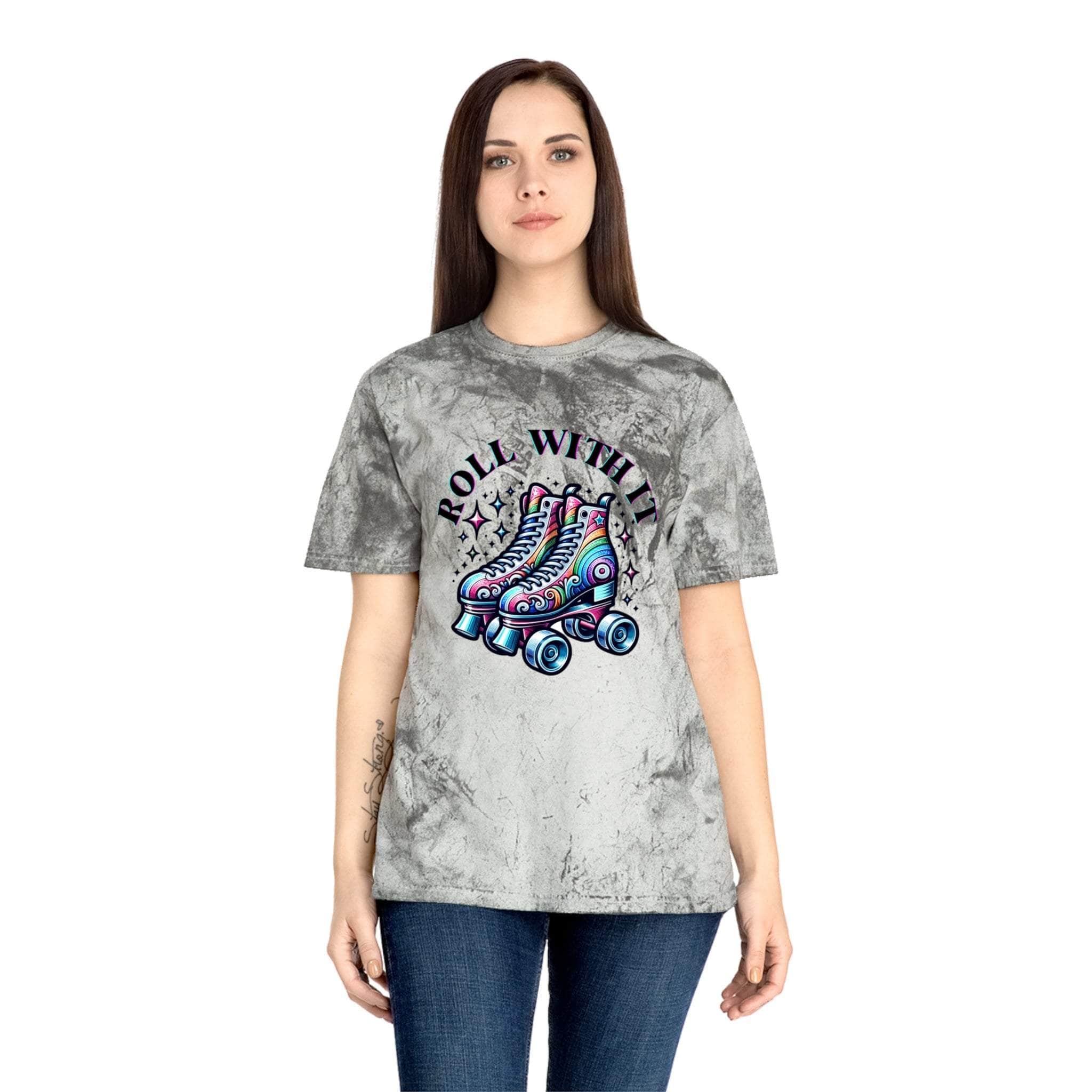 Color Blast T-Shirt - Roll With It Skating Design - TeninoVentures