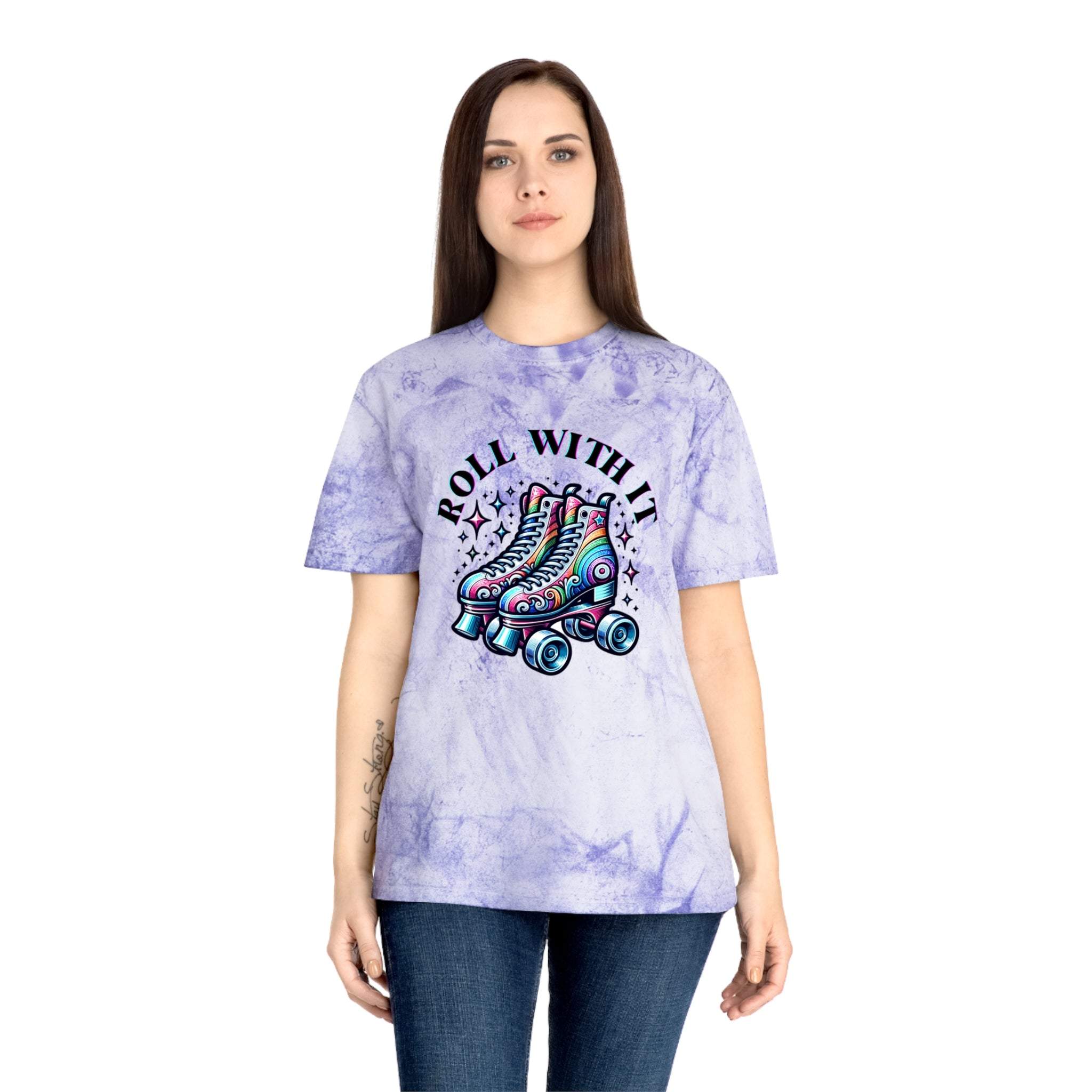 Color Blast T-Shirt - Roll With It Skating Design - TeninoVentures