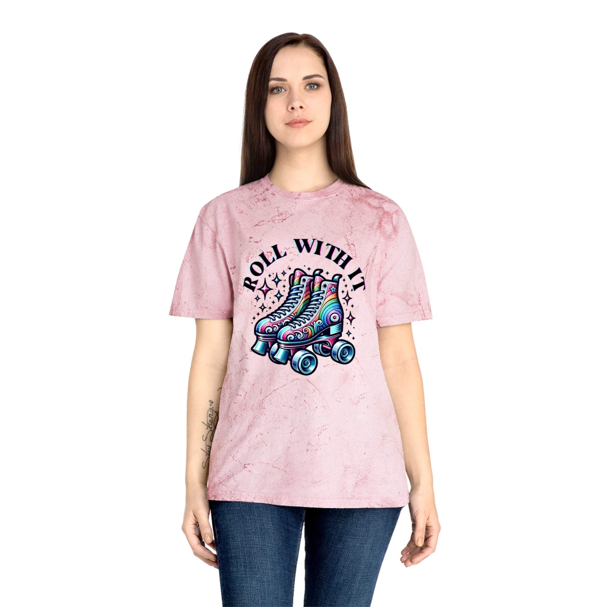 Color Blast T-Shirt - Roll With It Skating Design - TeninoVentures