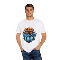 Back to School CEO Drop-Off Line T-Shirt in comfortable fabric and relaxed fit
