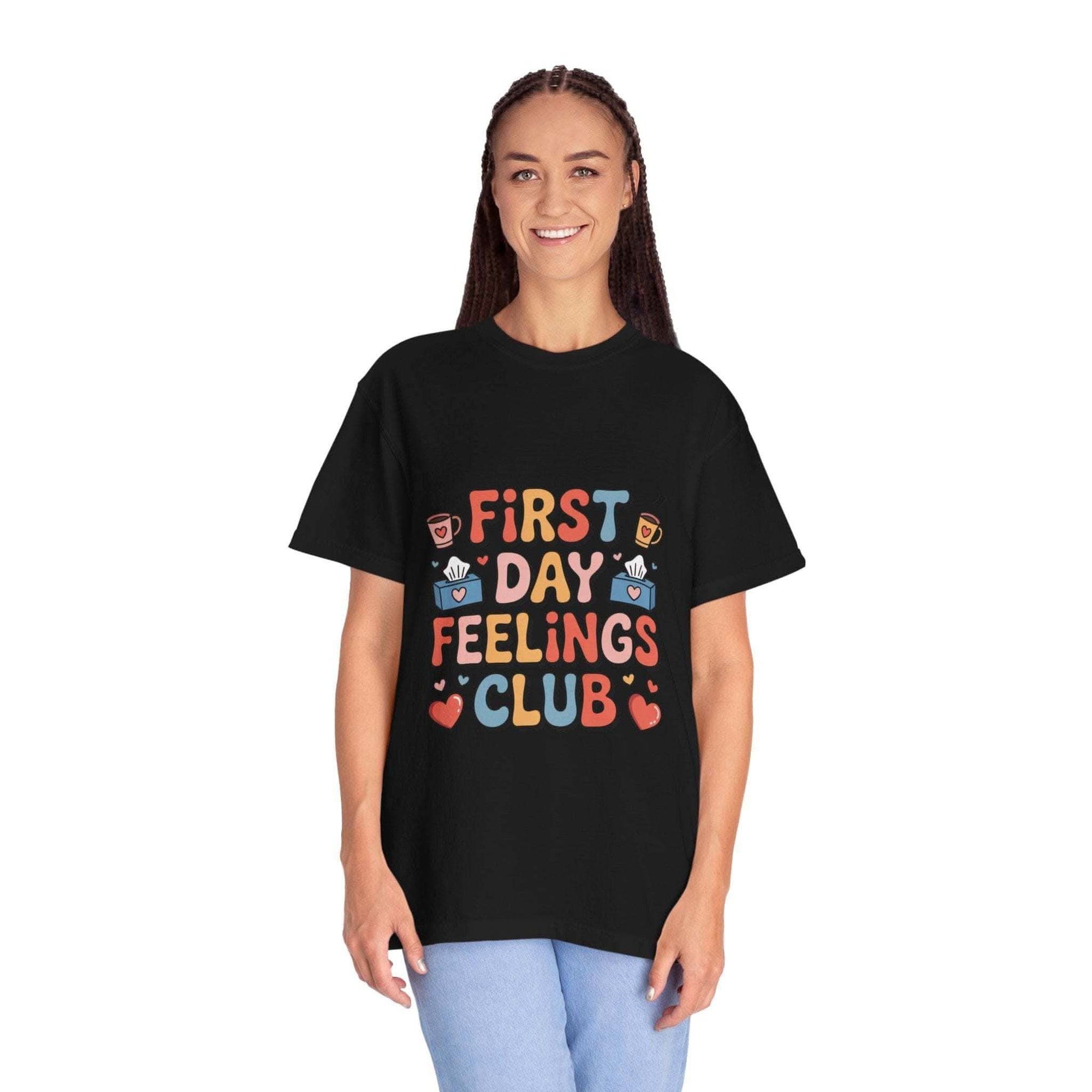 Garment-dyed t-shirt with rich color and soft, durable fabric ideal for back-to-school style