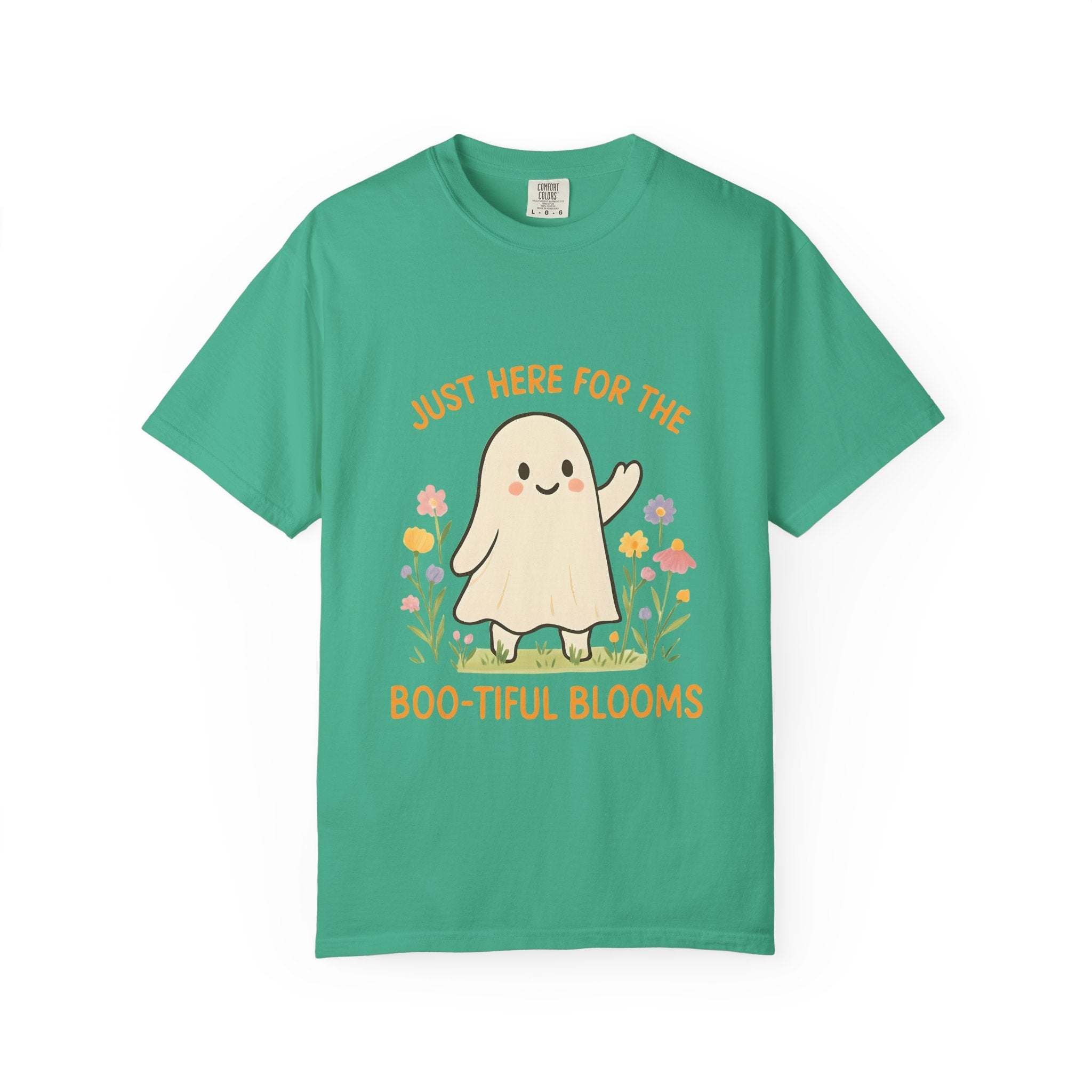 Floral Ghost Halloween T-shirt - TeninoVentures