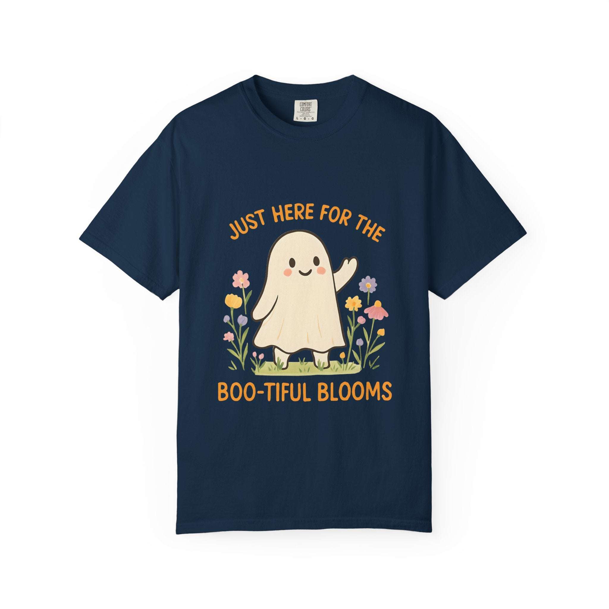 Floral Ghost Halloween T-shirt - TeninoVentures