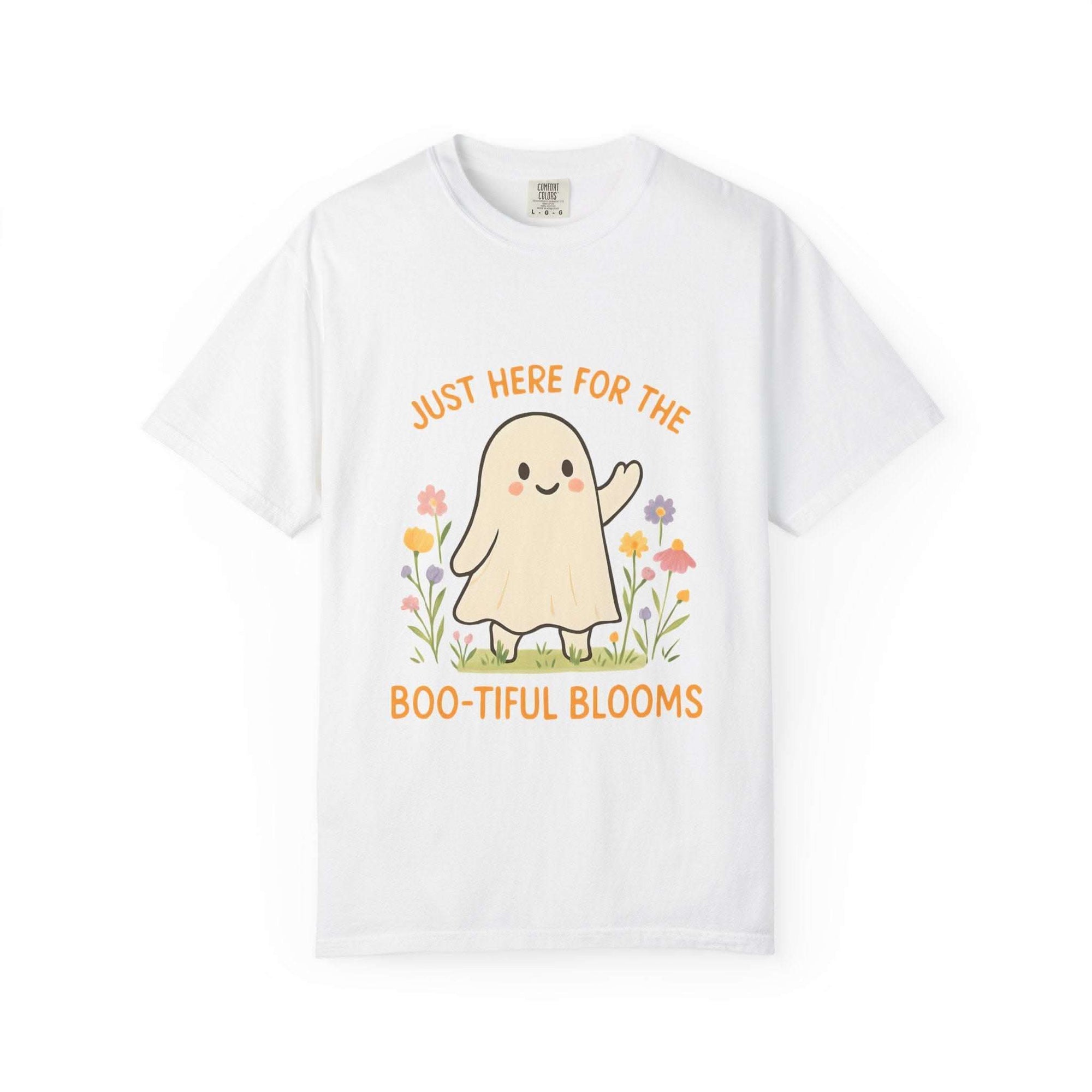 Floral Ghost Halloween T-shirt - TeninoVentures