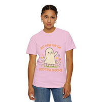Floral Ghost Halloween T-shirt - TeninoVentures