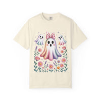 Iridescent Floral Ghost Halloween T-shirt - TeninoVentures