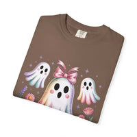 Iridescent Floral Ghost Halloween T-shirt - TeninoVentures