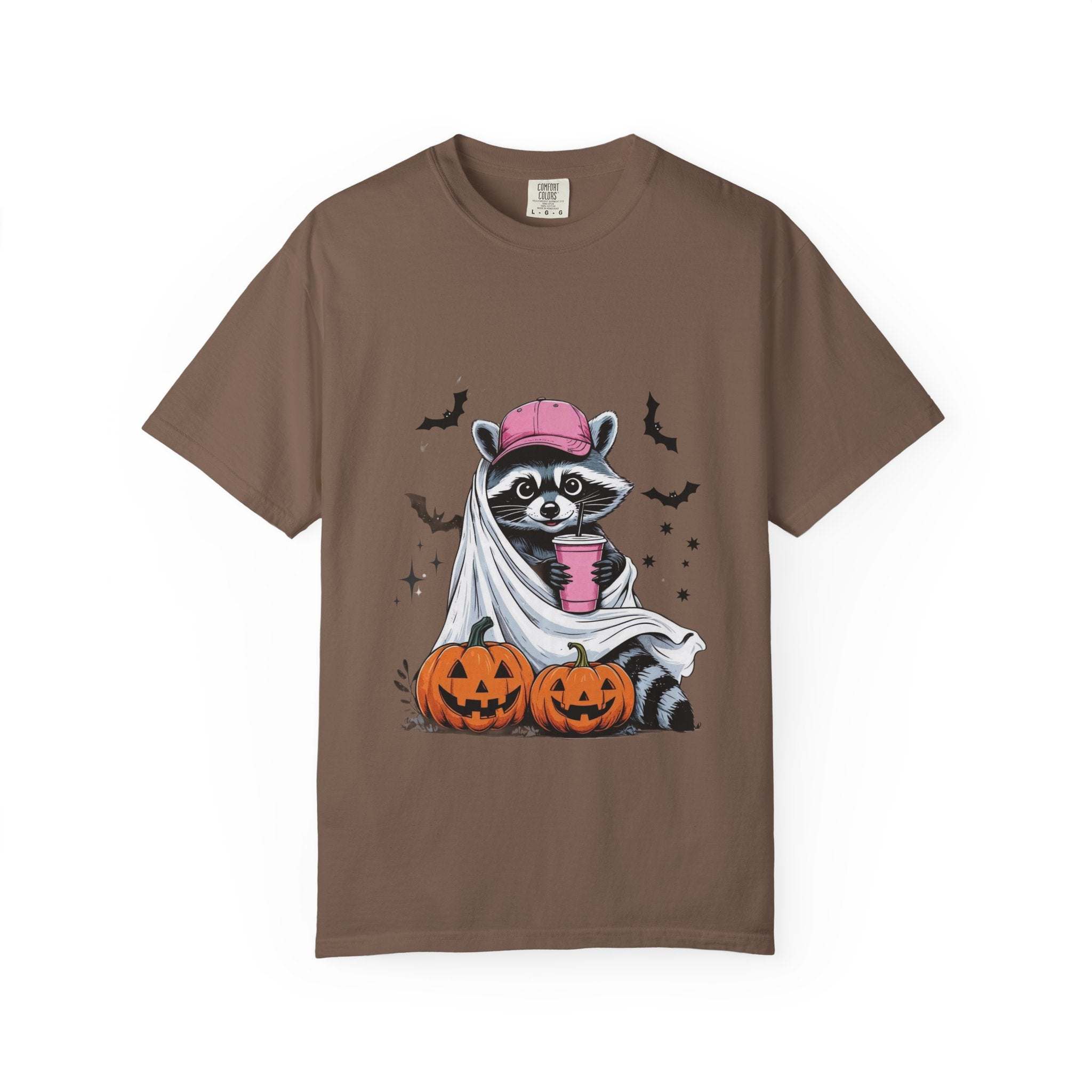 Raccoon Ghost Halloween T-shirt - TeninoVentures