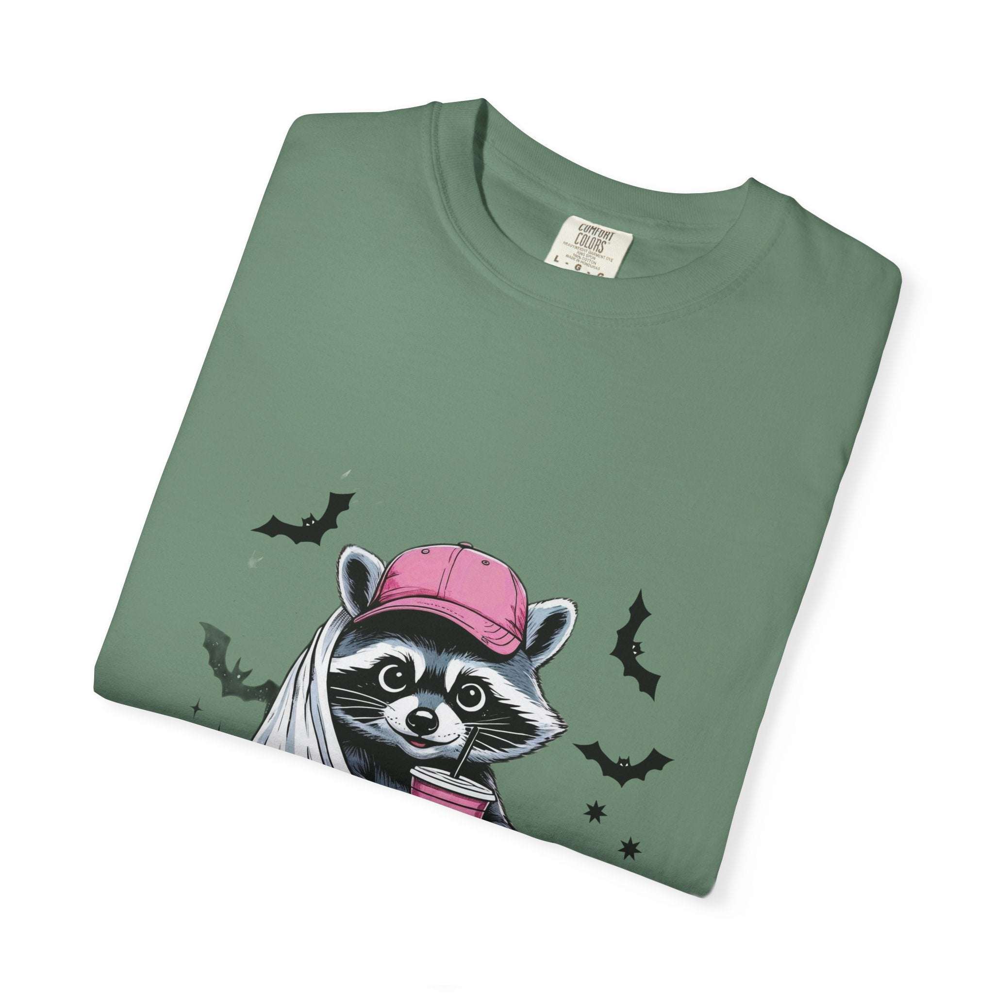 Raccoon Ghost Halloween T-shirt - TeninoVentures