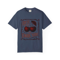 Garment-Dyed T-Shirt Bite Into the Dark Side Cherry for Gothic Style