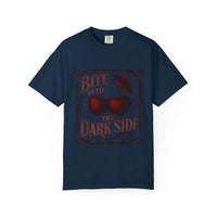 Garment-Dyed T-Shirt Bite Into the Dark Side Cherry for Gothic Style