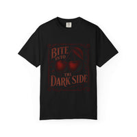 Garment-Dyed T-Shirt Bite Into the Dark Side Cherry for Gothic Style