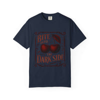 Garment-Dyed T-Shirt Bite Into the Dark Side Cherry for Gothic Style