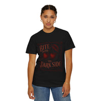Garment-Dyed T-Shirt Bite Into the Dark Side Cherry for Gothic Style