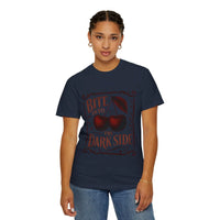 Garment-Dyed T-Shirt Bite Into the Dark Side Cherry for Gothic Style
