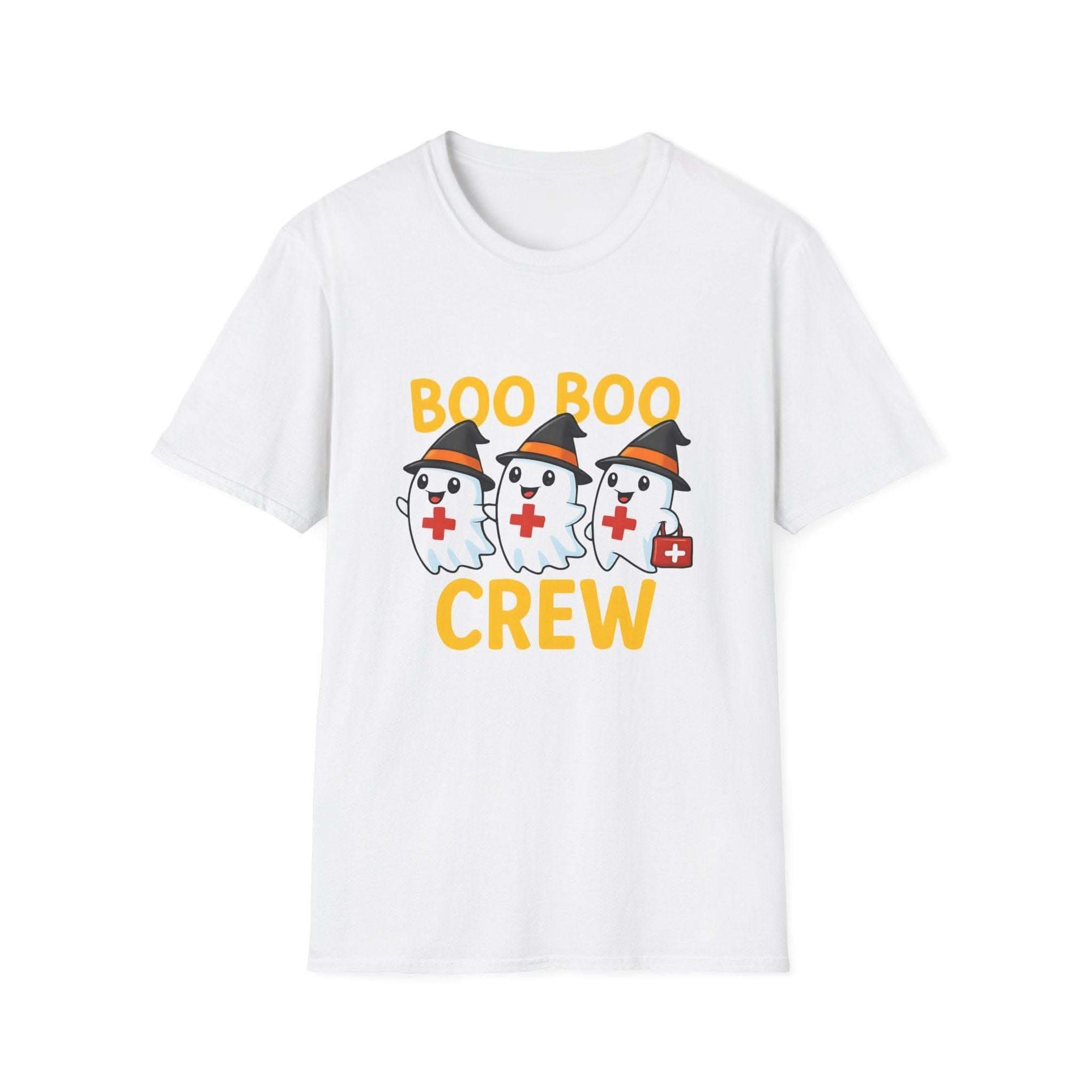 Unisex Boo Boo Crew Nurse Halloween T-Shirt in ring-spun cotton celebrating healthcare heroes