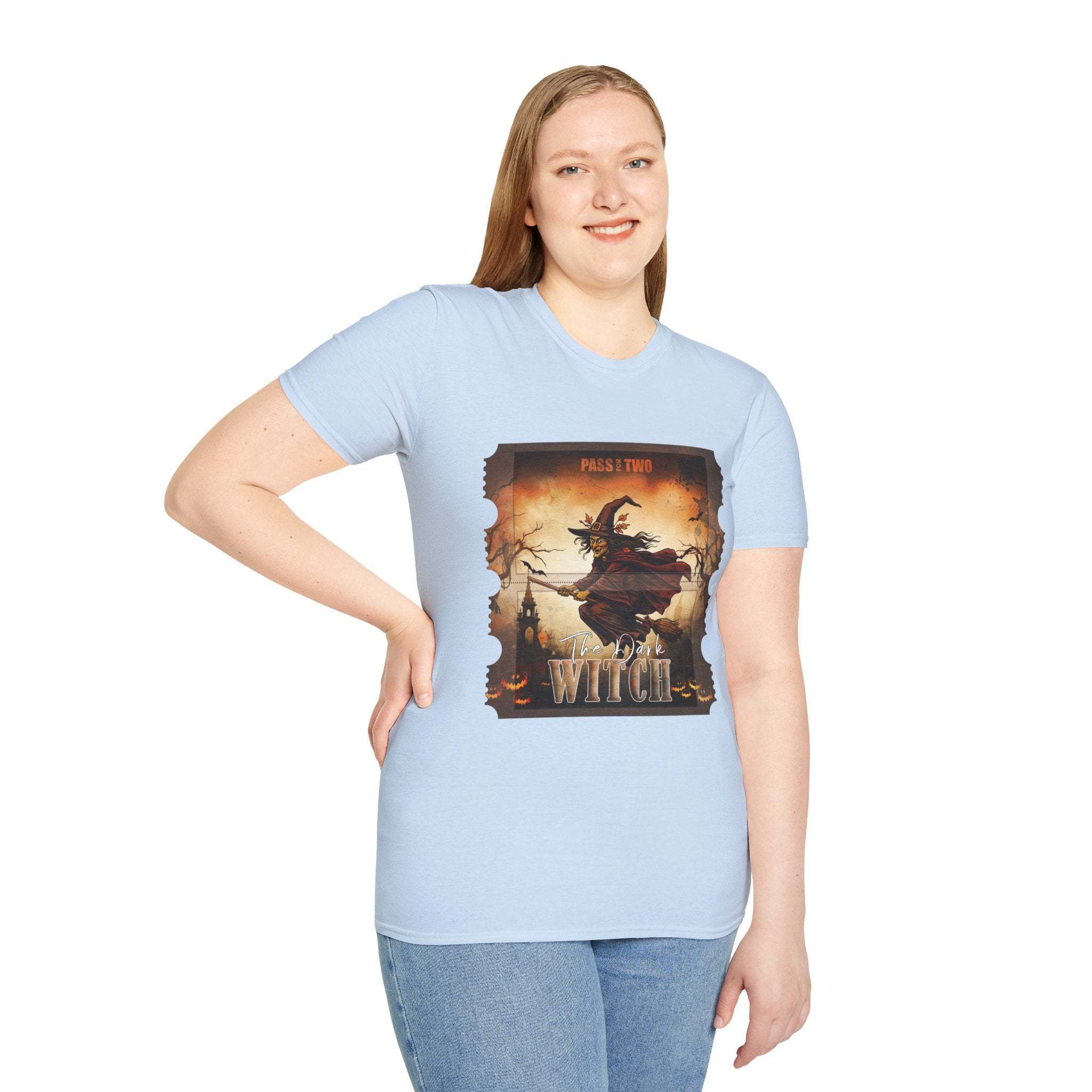 Retro Dark Witch Movie Ticket Halloween T-Shirt - TeninoVentures