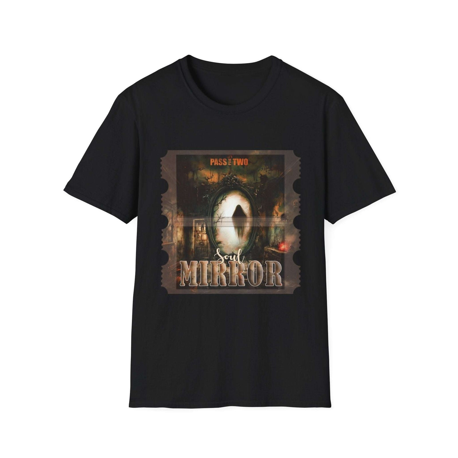 Soul Mirror Halloween movie ticket graphic black t-shirt
