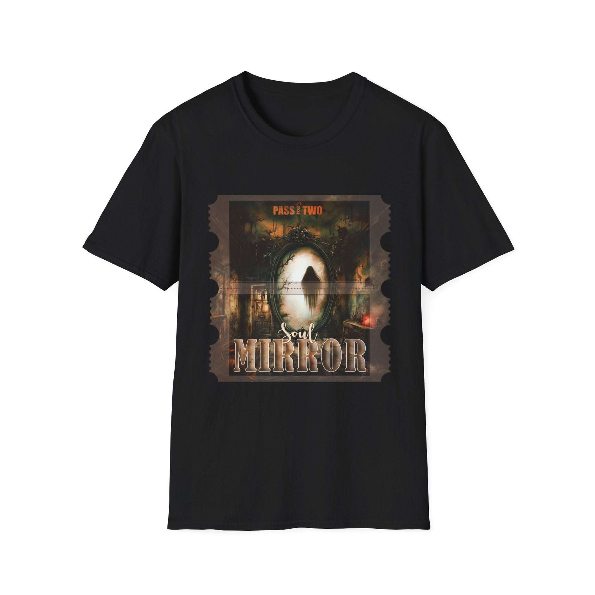 Soul Mirror Halloween movie ticket graphic black t-shirt