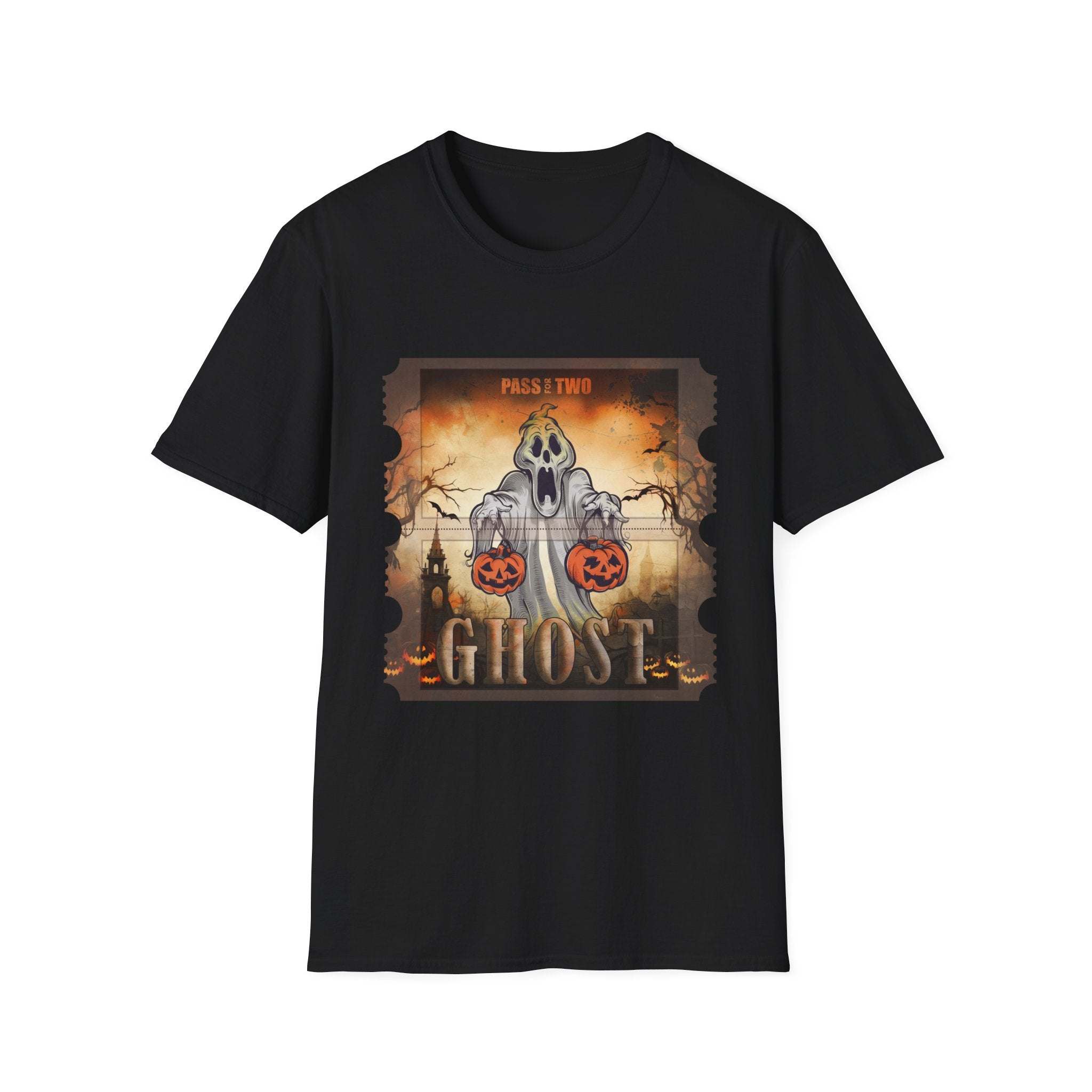 Vintage Ghost Halloween Movie Ticket T-Shirt - TeninoVentures