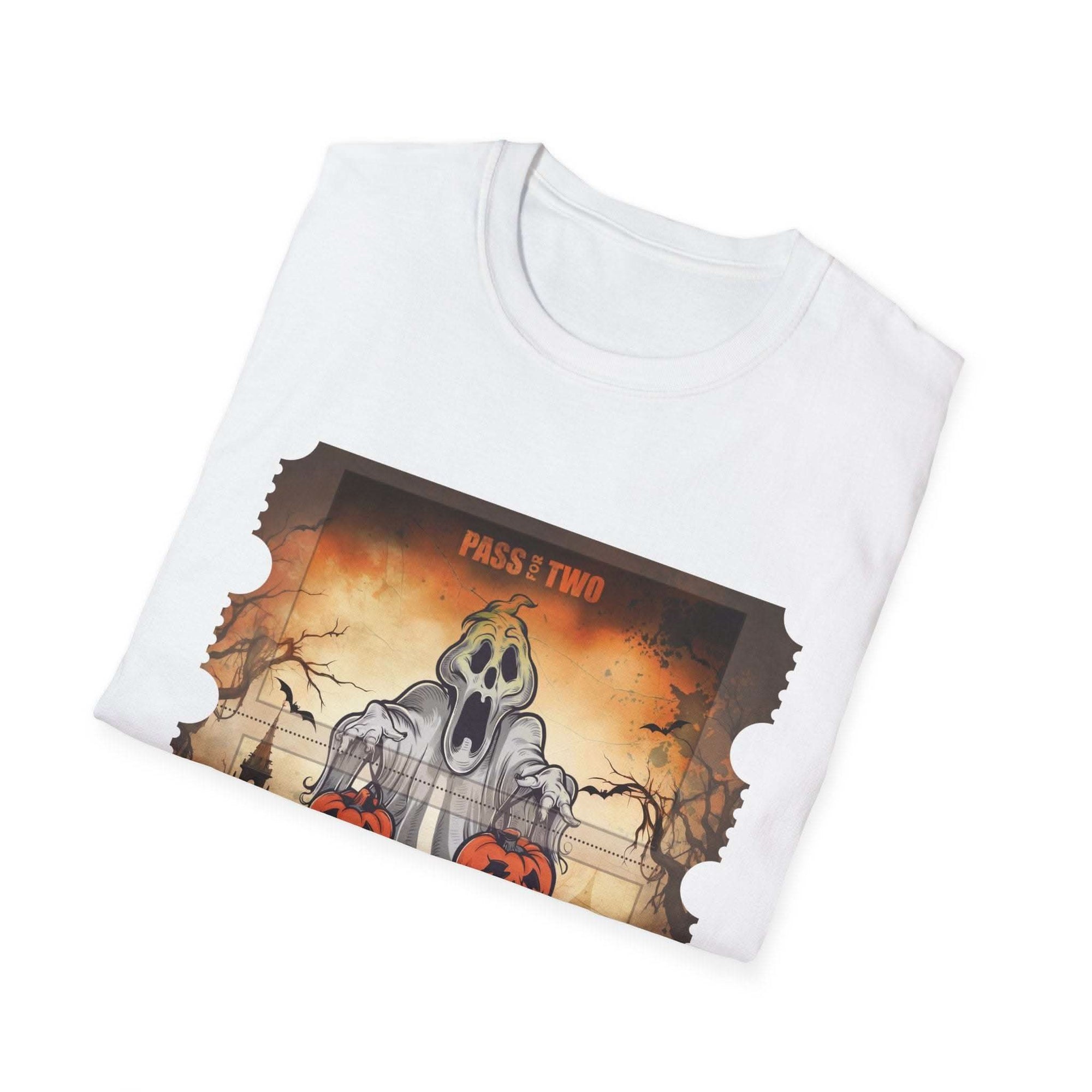 Vintage Ghost Halloween Movie Ticket T-Shirt - TeninoVentures