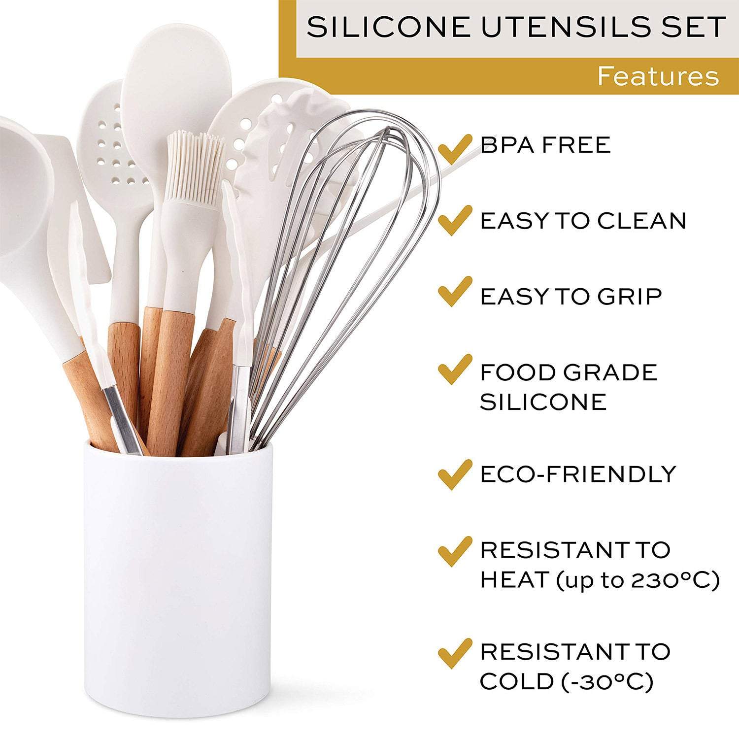 White Silicone Spatula Set Kitchen Tools - TeninoVentures