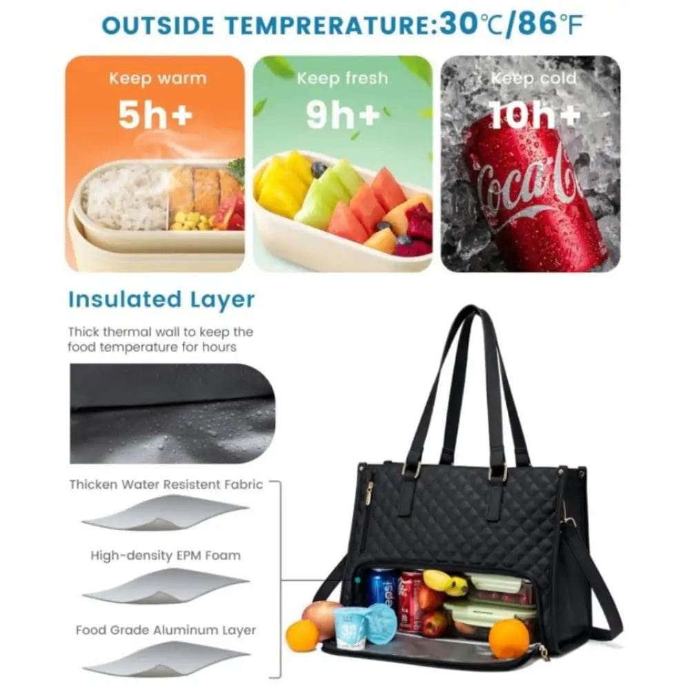 Convenient Commute Stylish Women's Insulated Lunch Bag Large Leak-proof