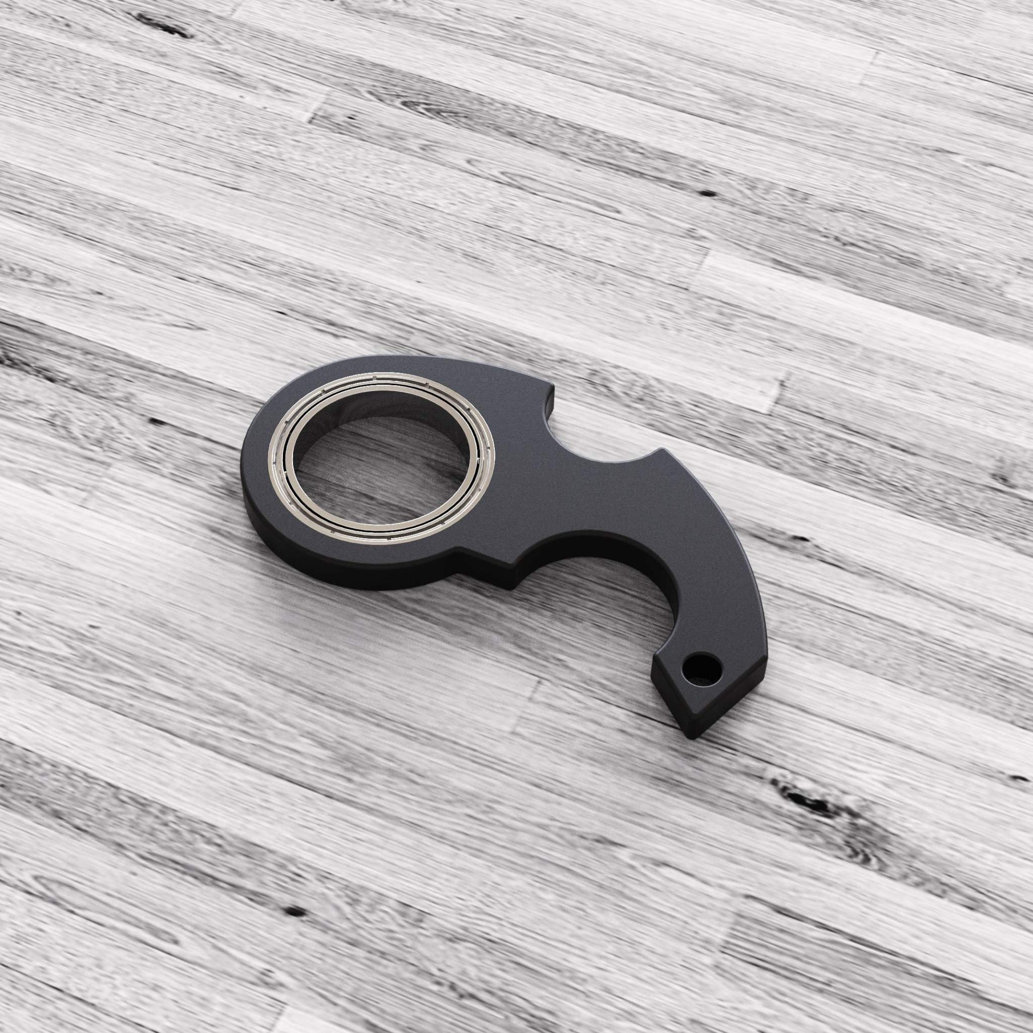 Black creative fidget spinner toy keychain and bottle opener for stress relief and anxiety management