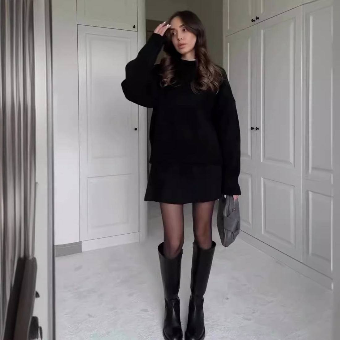 Sweater Skirt Sets for Women - Elegant 2 Pieces Knit Outfit