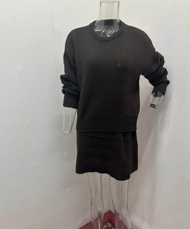 Sweater Skirt Sets for Women - Elegant 2 Pieces Knit Outfit